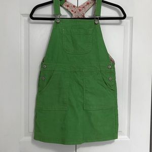 Mini Boden Girls Green Corduroy Overalls